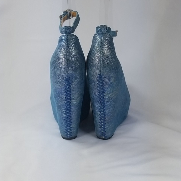 Vtg Jeffrey Campbell Aubrey Blue Snake Platform 7 RARE - Picture 3 of 11